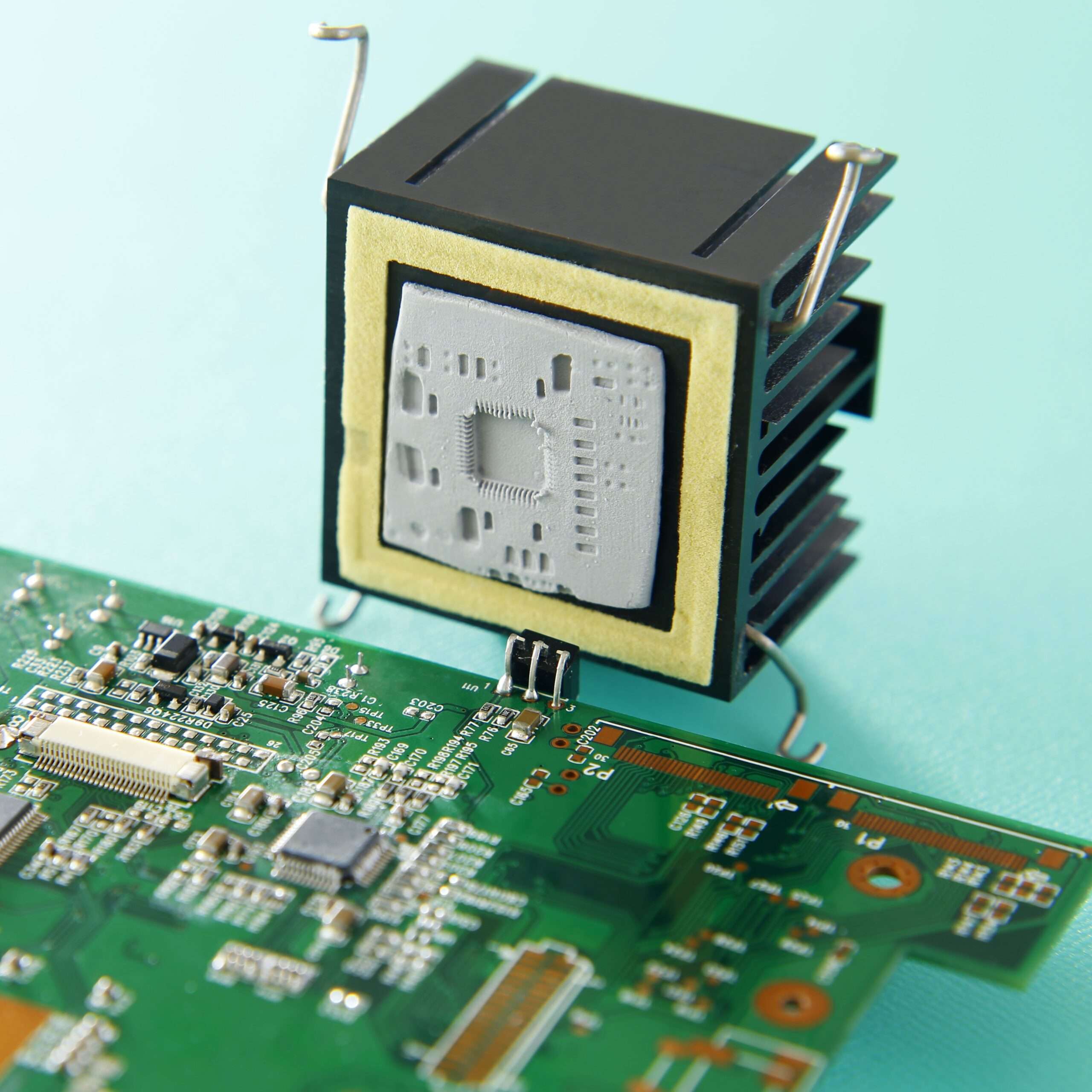 thermal interface material on a heatsink by